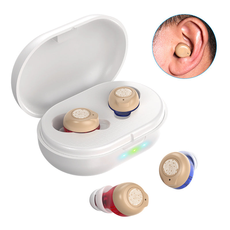 Hearing Aid Sound Amplifier for Elderly with Magnetic Charging Case, Mini Invisible Sound Collector, Portable Audio Enhancer