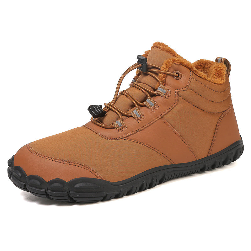 Winter Snow Boots Men's Mid-Calf Warm Fleece Lined Winter Shoes