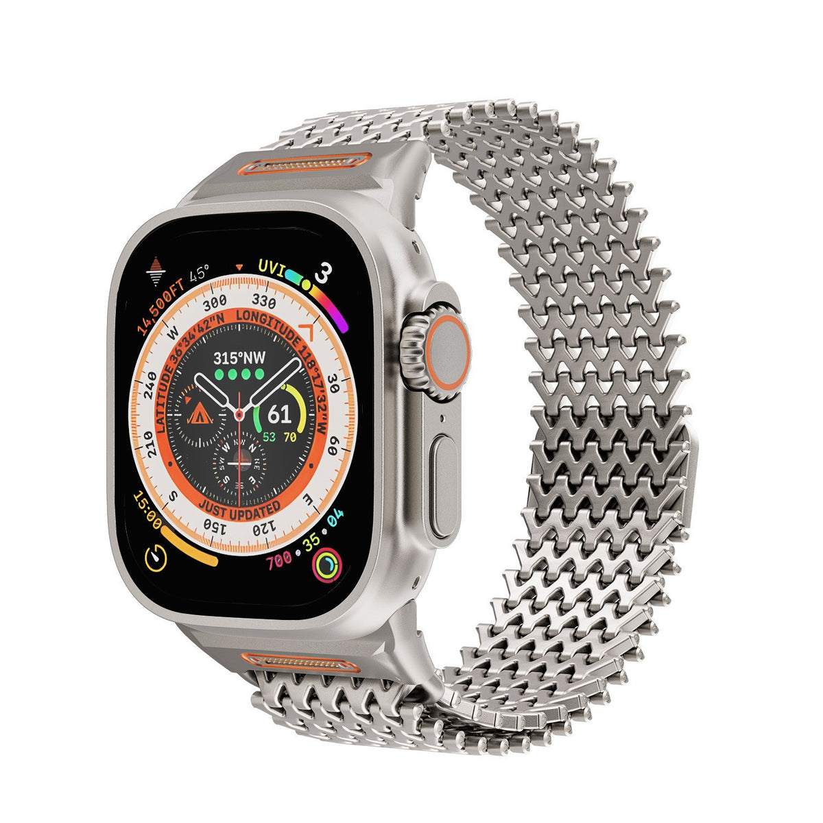 Suitable for Apple Watch stainless steel strap iWatch Ultra W-shaped magnetic metal strap
